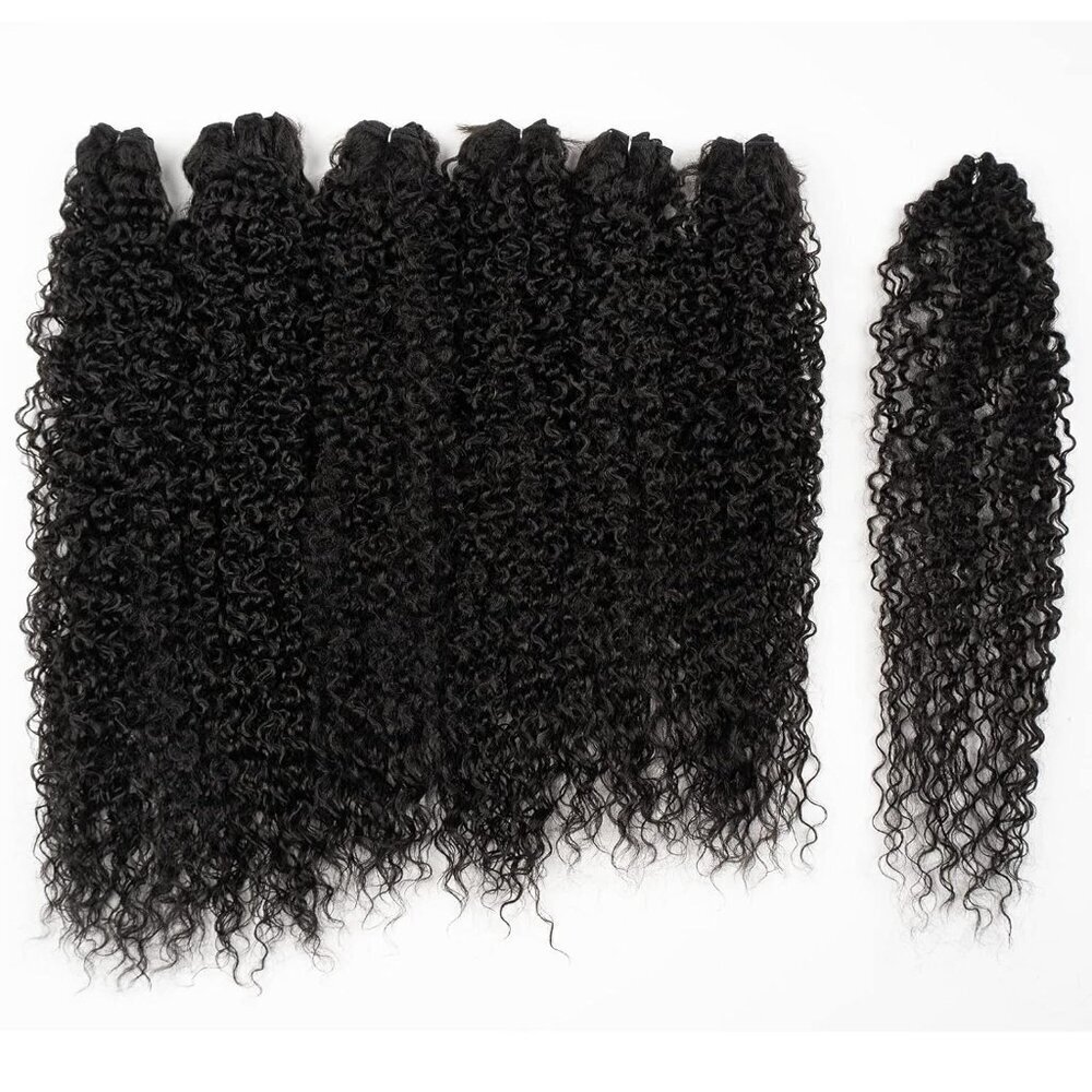 Synthetic Hair Bundles Afro Kinky Curly 22 24 26 Inch 220g Natural Looking